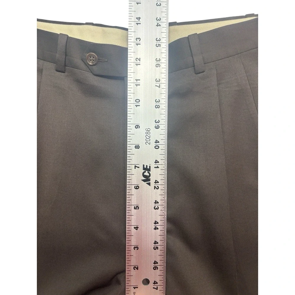 vtg 90s JB Britches 36x29 Brown Suit Pants Trousers USA Wool Pleated Relaxed